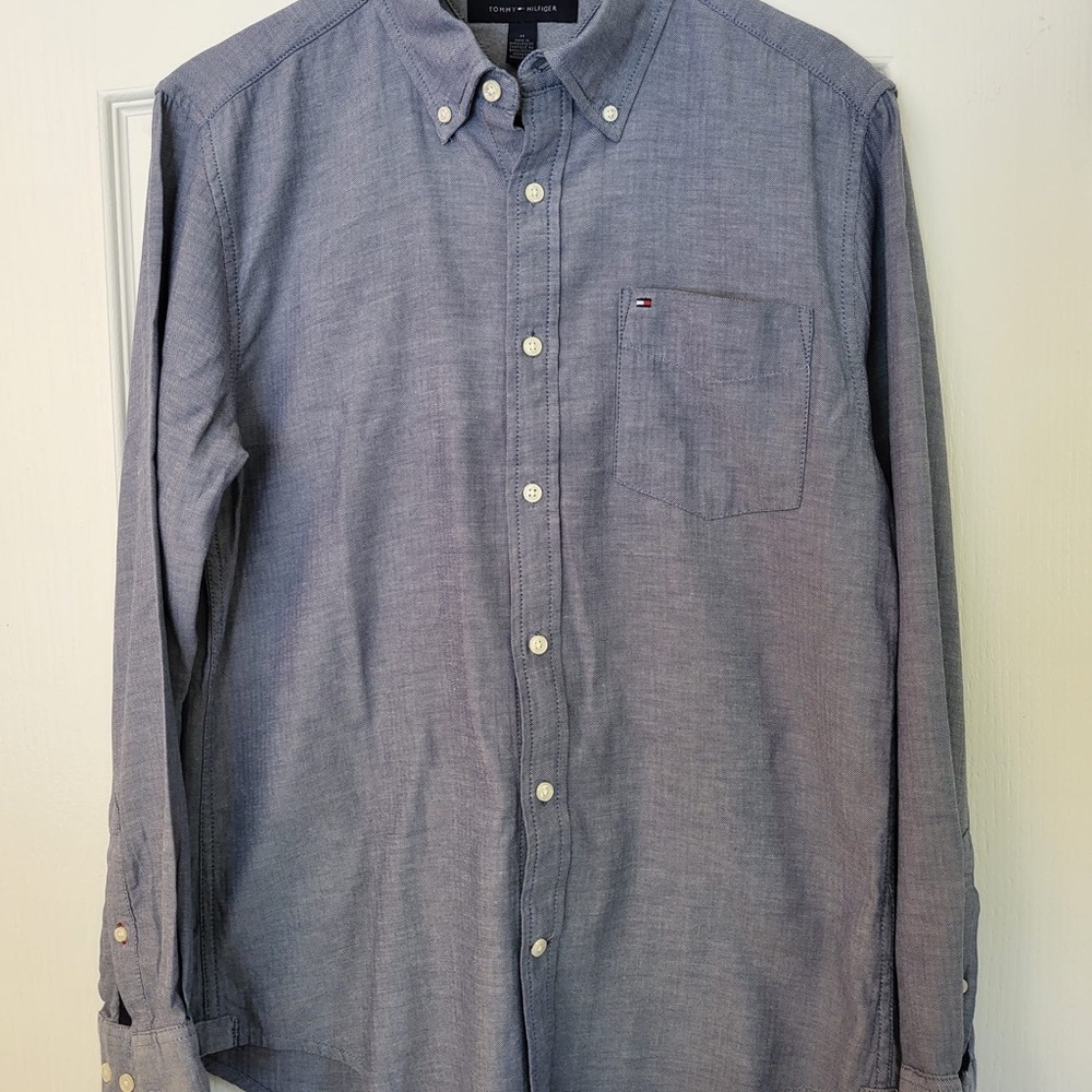 Men's Blue Button-Down Shirt Tommy Hilfiger Medium